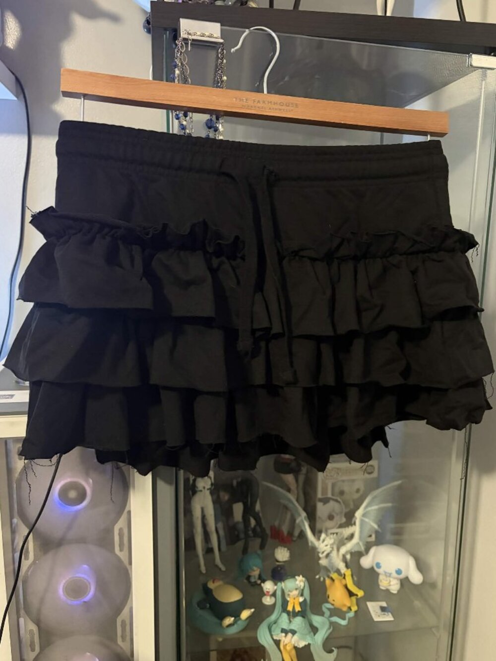Frill Black Mini Skirt ༻